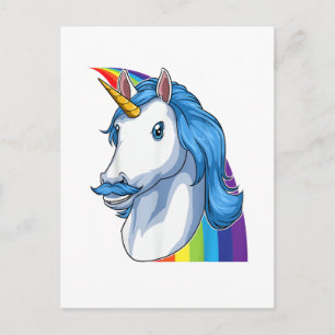Einhorn mit Schnurrbart Dadacorn Dadicorn Einhorn Postkarte