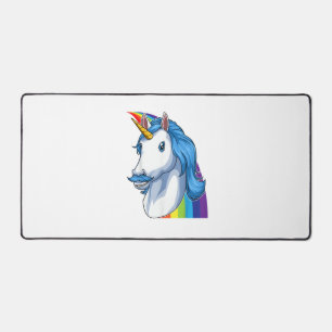 Einhorn mit Schnurrbart Dadacorn Dadicorn Einhorn  Schreibtischunterlage