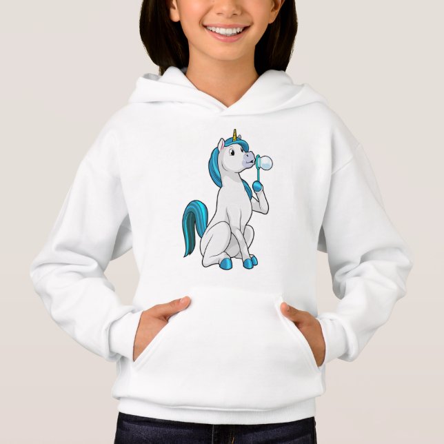 Einhorn mit Seifenblasen Hoodie (Vorderseite)