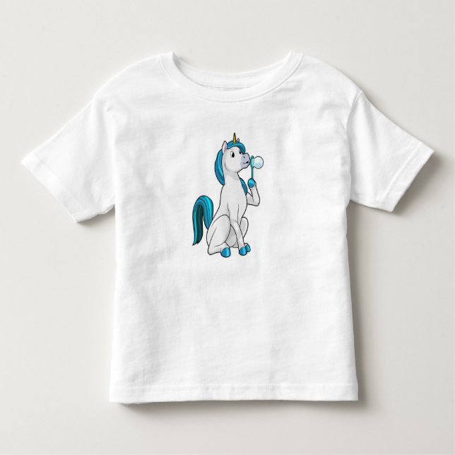 Einhorn mit Seifenblasen Kleinkind T-shirt (Vorderseite)