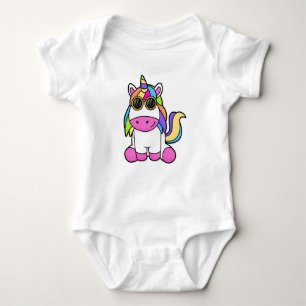 Einhorn mit Sonnenbrille Baby Strampler