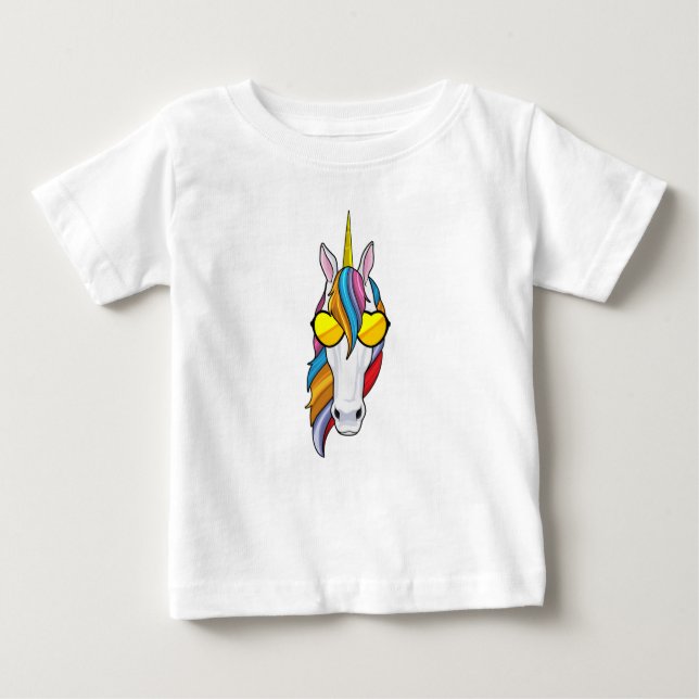Einhorn mit Sonnenbrille Baby T-shirt (Vorderseite)