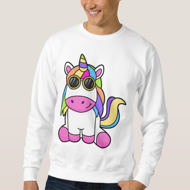 Einhorn mit Sonnenbrille Sweatshirt (Vorderseite)