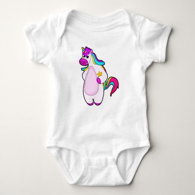 Einhorn mit Star Baby Strampler (Vorderseite)