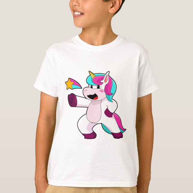 Einhorn mit Star T-Shirt (Vorderseite)