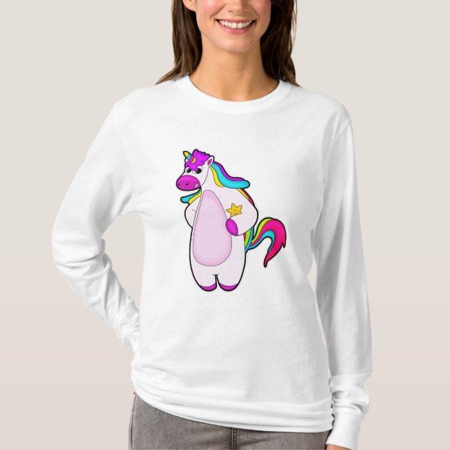 Einhorn mit Star T-Shirt (Vorderseite)