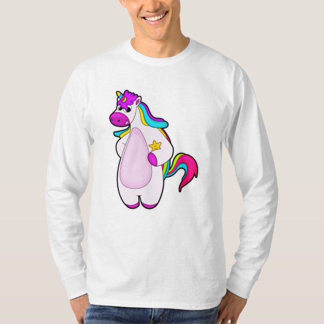 Einhorn mit Star T-Shirt (Vorderseite)