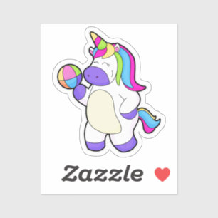 Einhorn mit Volleyball Aufkleber