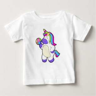 Einhorn mit Volleyball Baby T-shirt