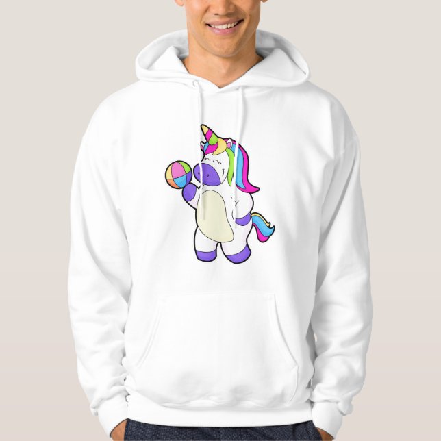 Einhorn mit Volleyball Hoodie (Vorderseite)
