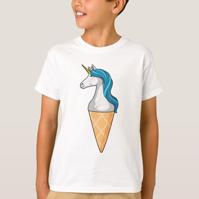 Einhorn mit Waffeleis T-Shirt (Vorderseite)