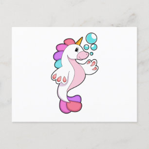 Einhorn mit Wasserblasen.PNG Postkarte