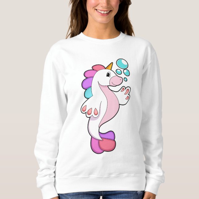 Einhorn mit Wasserblasen.PNG Sweatshirt (Vorderseite)