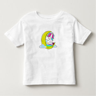 Einhorn mit Wolken und Mond Kleinkind T-shirt