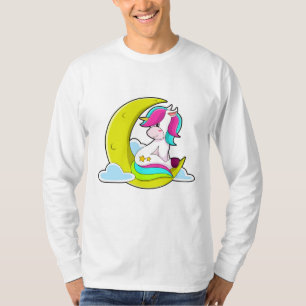 Einhorn mit Wolken und Mond T-Shirt