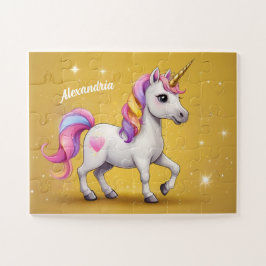 Einhorn mit zauberhafter, farbenfroher Mane Puzzle