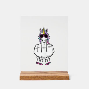 Einhorn Mittelfinger Lustig Magisch Beleidigend Un Acrylschild