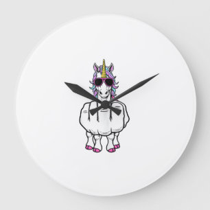 Einhorn Mittelfinger Lustig Magisch Beleidigend Un Große Wanduhr