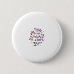 Einhorn-Mixtape-Magie-Anbetungswürdiger Aufkleber  Button