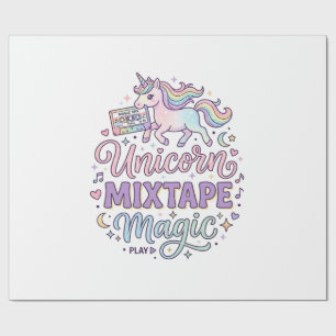 Einhorn-Mixtape-Magie-Anbetungswürdiger Aufkleber  Geschenkpapier