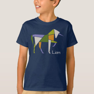 Einhorn Modern Abstract Tangram Tier anpassen T-Shirt