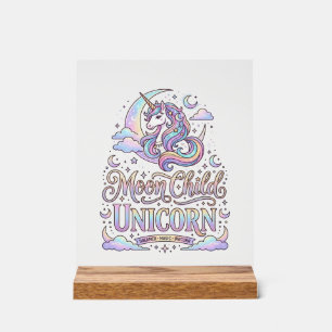 Einhorn Mond Kind Einhorn Original Zazzle Design_ Acrylschild