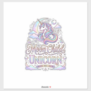 Einhorn Mond Kind Einhorn Original Zazzle Design_ Aufkleber