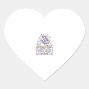 Einhorn Mond Kind Einhorn Original Zazzle Design_ Herz-Aufkleber