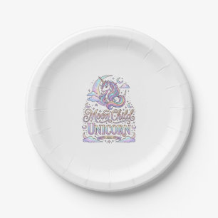 Einhorn Mond Kind Einhorn Original Zazzle Design_ Pappteller