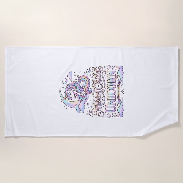 Einhorn Mond Kind Einhorn Original Zazzle Design_ Strandtuch (Vorderseite)
