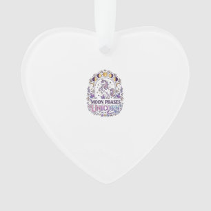 Einhorn Mondphasen Einhorn Weißer Hintergrund Shir Ornament