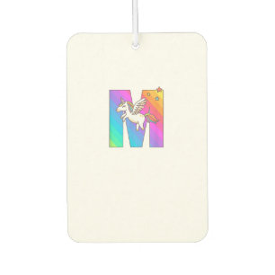 Einhorn-Monogramm Buchstabe M Anfangsbuchstabe Süß Autolufterfrischer