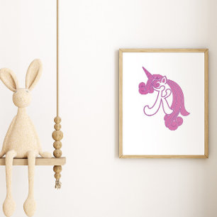 Einhorn-Monogramm K Poster