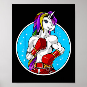 Einhorn Muay Thai Boxen Kickboxen Kampfsport F Poster