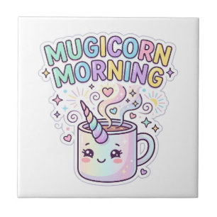 Einhorn Mugicorn Morgen Grafikdesign Zazzle Des Fliese