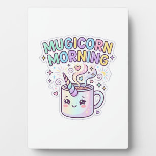 Einhorn Mugicorn Morgen Grafikdesign Zazzle Des Fotoplatte