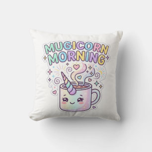 Einhorn Mugicorn Morgen Grafikdesign Zazzle Des Kissen