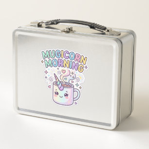 Einhorn Mugicorn Morgen Grafikdesign Zazzle Des Metall Brotdose