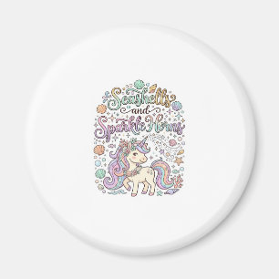 Einhorn-Muscheln und Glanzhörner Premium-Vektor Magnet