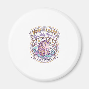 Einhorn-Muscheln und Glitzerhörner POD Fertig Zazz Magnet