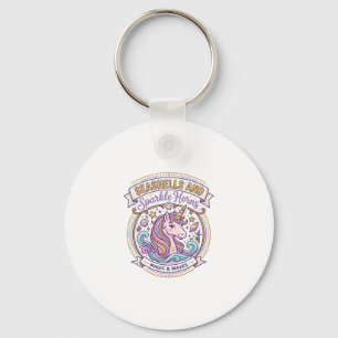 Einhorn-Muscheln und Glitzerhörner POD Fertig Zazz Schlüsselanhänger