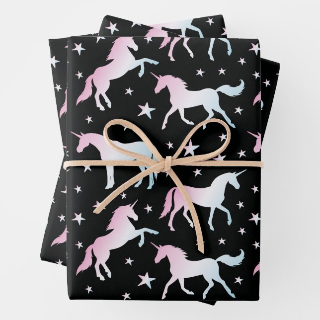 Einhorn-Muster Geschenkpapier Set (Beispiel)