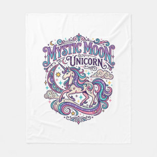 Einhorn Mystisch Mond Einhorn Farbige Fleecedecke