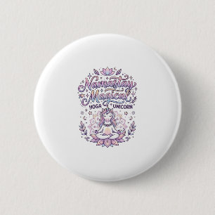 Einhorn Namastay Magisches Liebenswertes Typografi Button