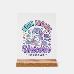 Einhorn Neon Arcade Einhorn Retro-Stil Produkt Gr Acrylschild