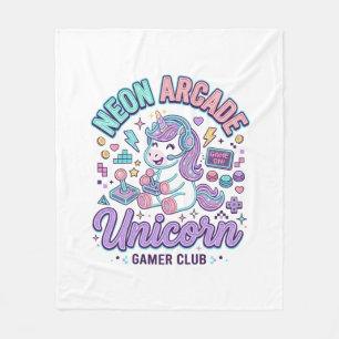 Einhorn Neon Arcade Einhorn Retro-Stil Produkt Gr Fleecedecke