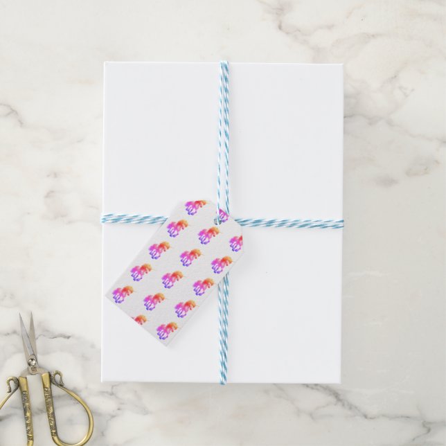 Einhorn Neon Geschenkanhänger (Mit Garn)