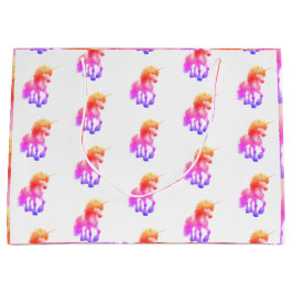 Einhorn-Neon-Geschenktasche Große Geschenktüte