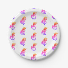 Einhorn Neon Pappteller