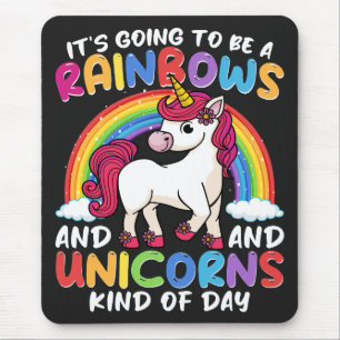 Einhorn Niedliche Whimsical Funny Rainbows und Ein Mousepad